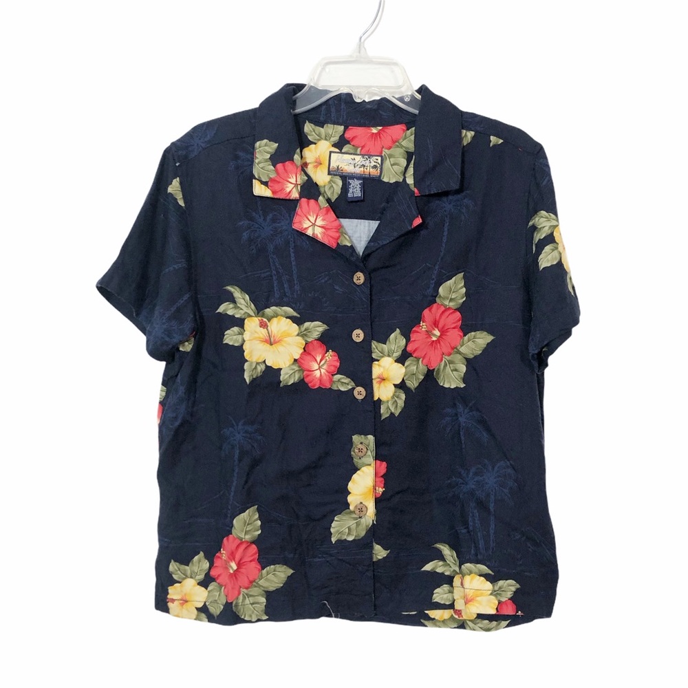 Havana Jack's Cafe Cropped Hawaiian Shirt, Sz L